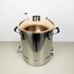 Yeni 36L (9.5GAL) tankı ile damıtma kazan Distillery tankı için bakır kapak, Homebrew tankı, Distillery tankı Moonshine SS304