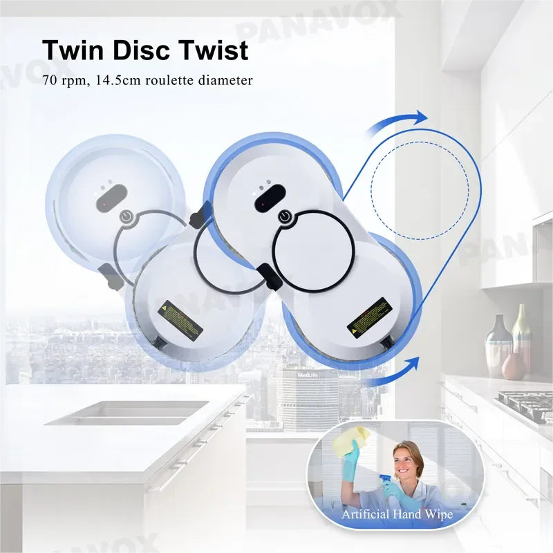 5600PA جهاز آلي لتنظيف الأتربة نافذة اللوحة روبوت نافذة زجاج كهربائي مُنظف نوافذ التحكم عن بعد للمنزل