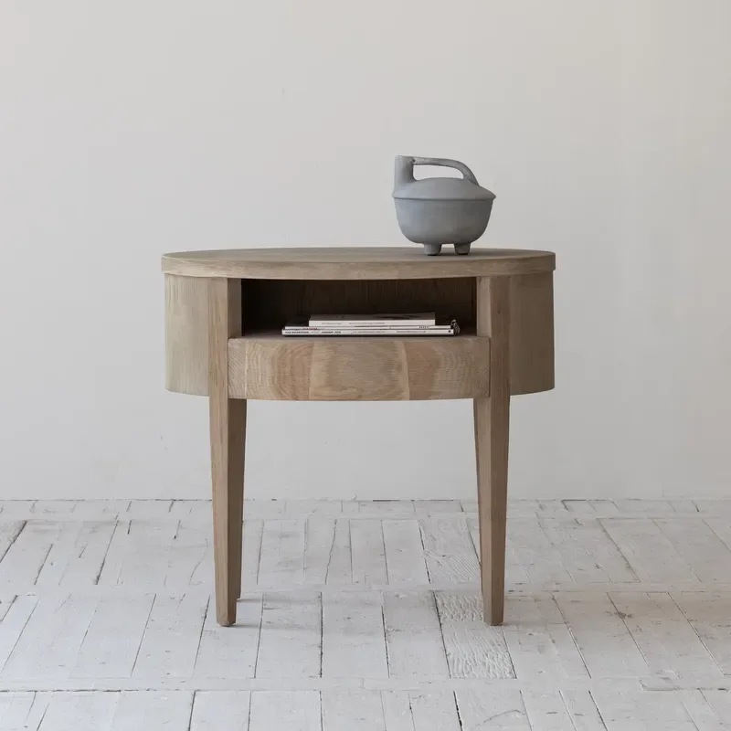 Vintage Furniture Living Room Furniture Bedside Table Night Stand End Table Solid Oak Wood Sand Blast Hand Paint Centre Table