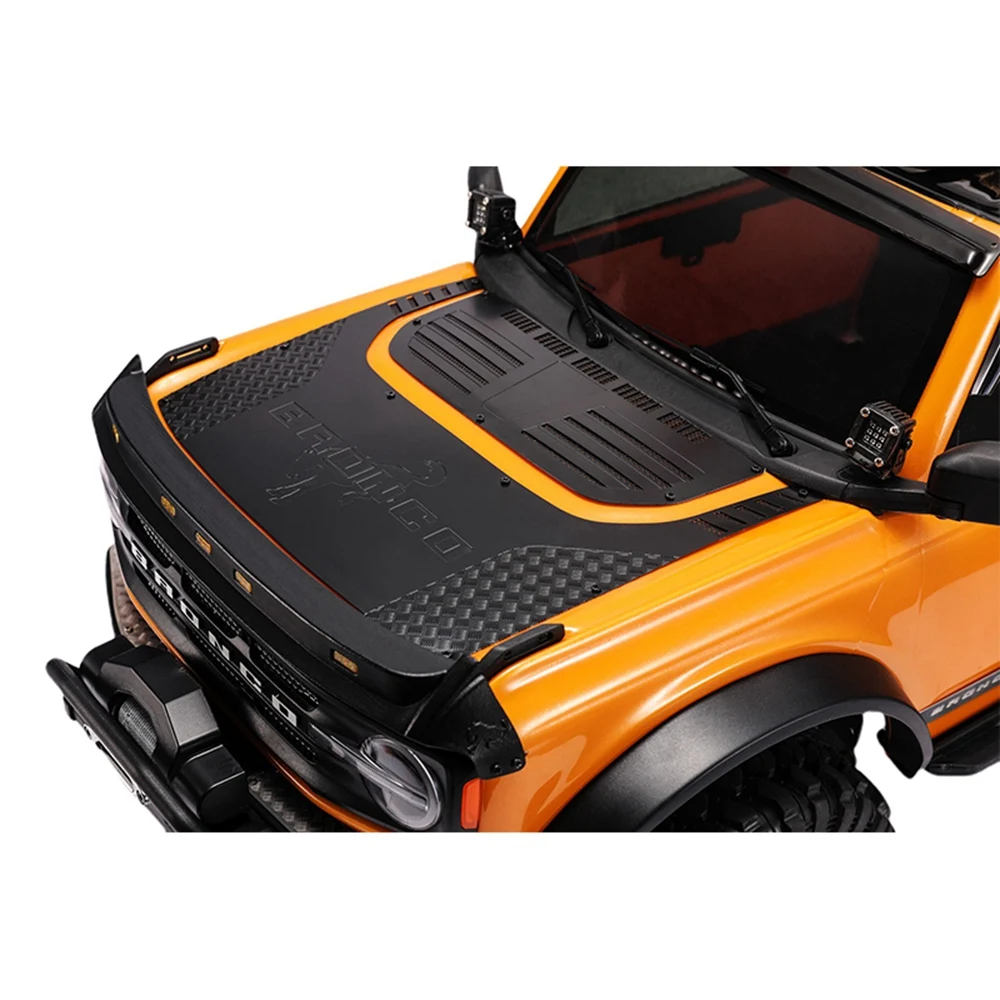 แผ่นตกแต่งฝากระโปรงฝาปิดเครื่องยนต์โลหะสำหรับ Traxxas TRX-4 bronco 92076-4 1/10 RC Crawler อะไหล่รถยนต์2ชิ้น