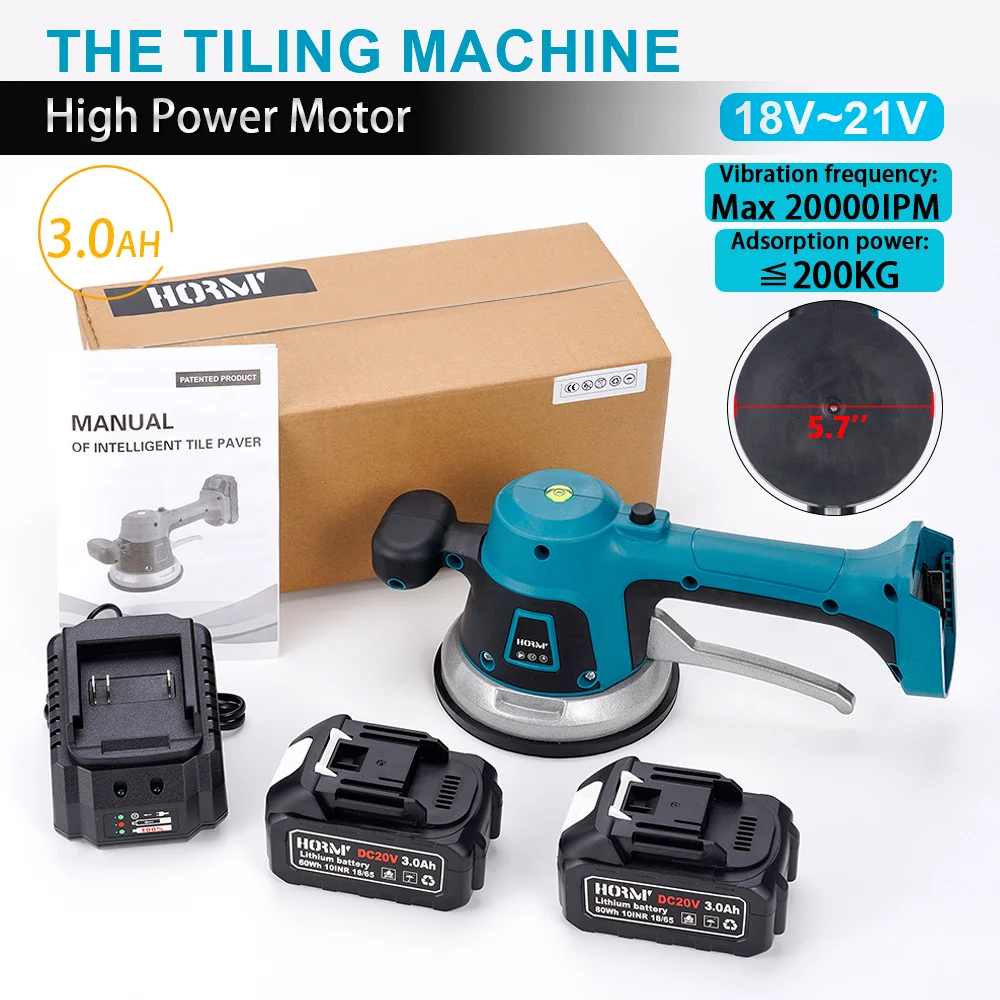 20V Wireless Tiler Vibrator Tiling Machine 6 Speed Automatic Tiles Leveling Adjustment Absorb Power Tool For Makita Battery