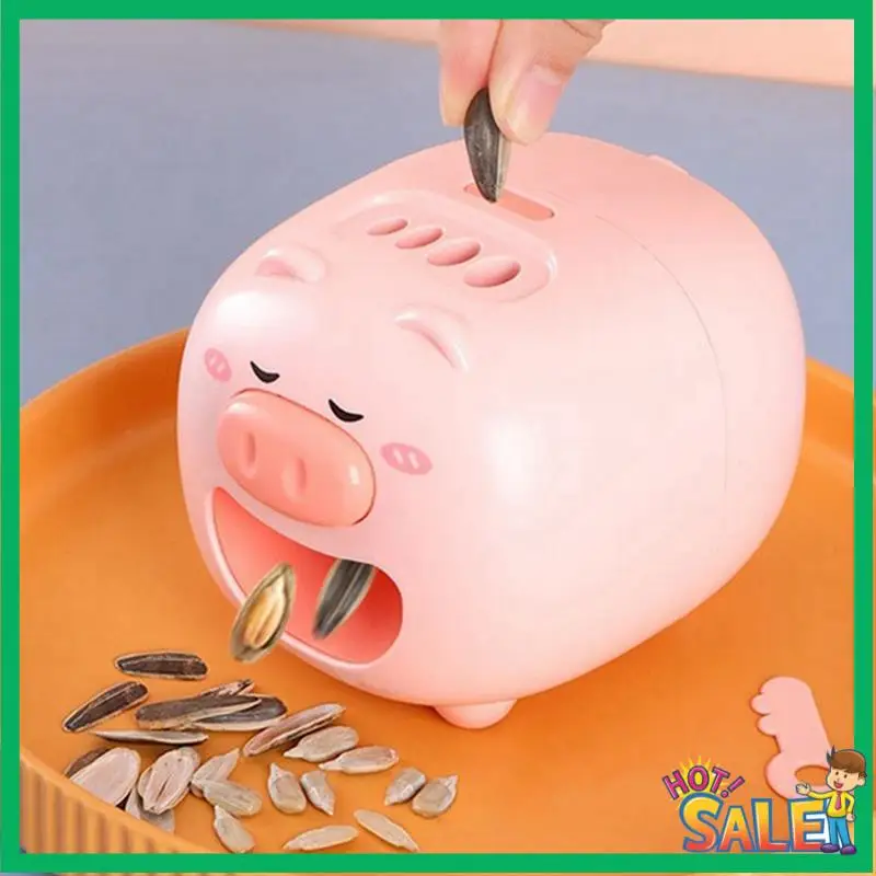 A53T Electric Sunflower Seed Peeler-Cute Pig Design Automatic Melon Seed Peeler, Intelligent Seed Opener, Efficient Snacks.