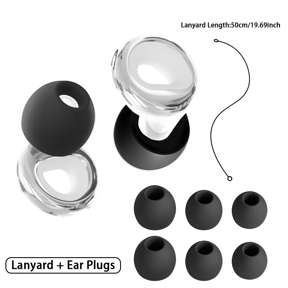 Silicone Lanyard Earplug Noise Reduction Earp for Swimming Sleeping Learning Concerts & Motorcycles Quiet Sound Filtering