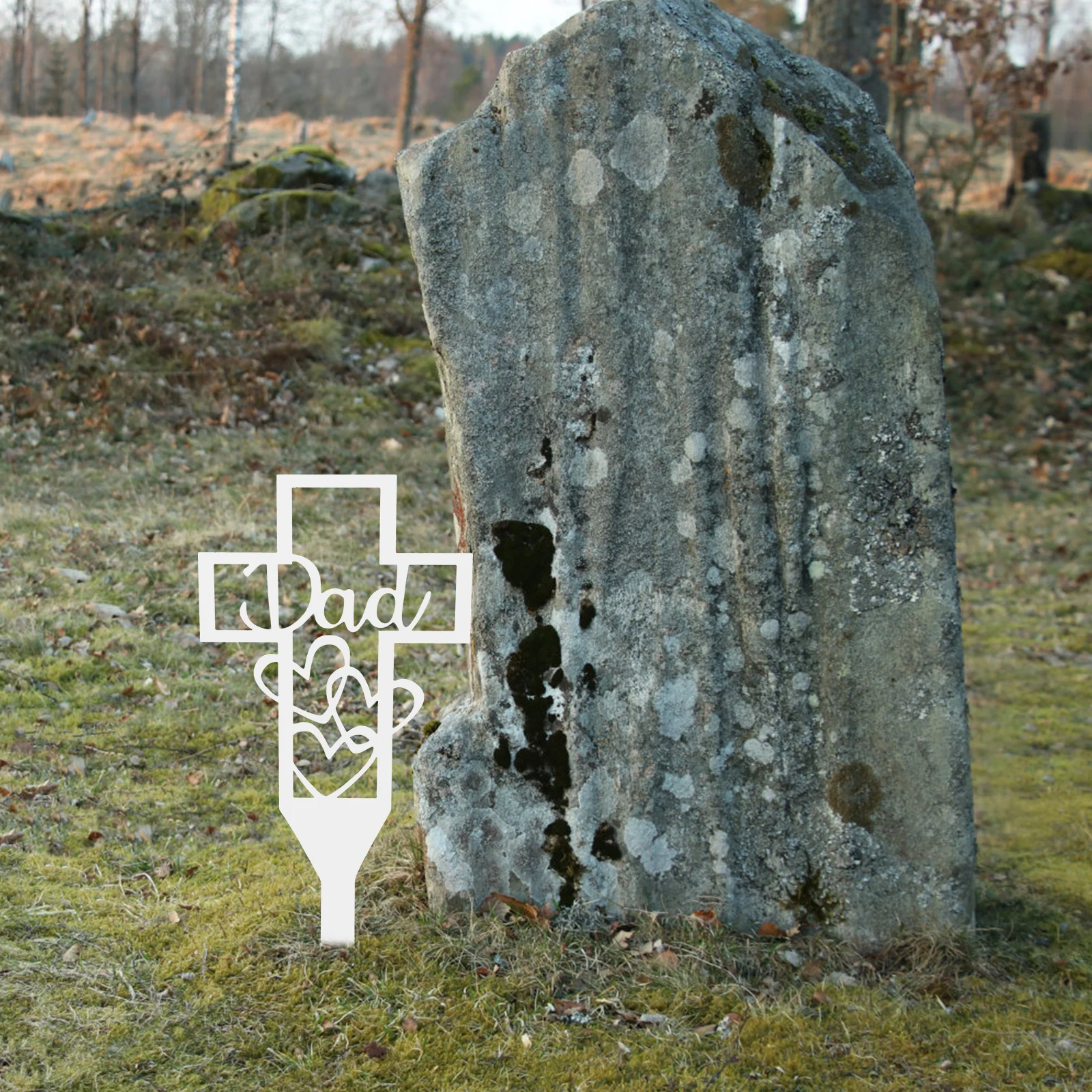 

Garden Decoration Cemetery Stake Wrought Iron Lawn nament Ground Sculpture Durable Display Strong Insert Design Outdoor