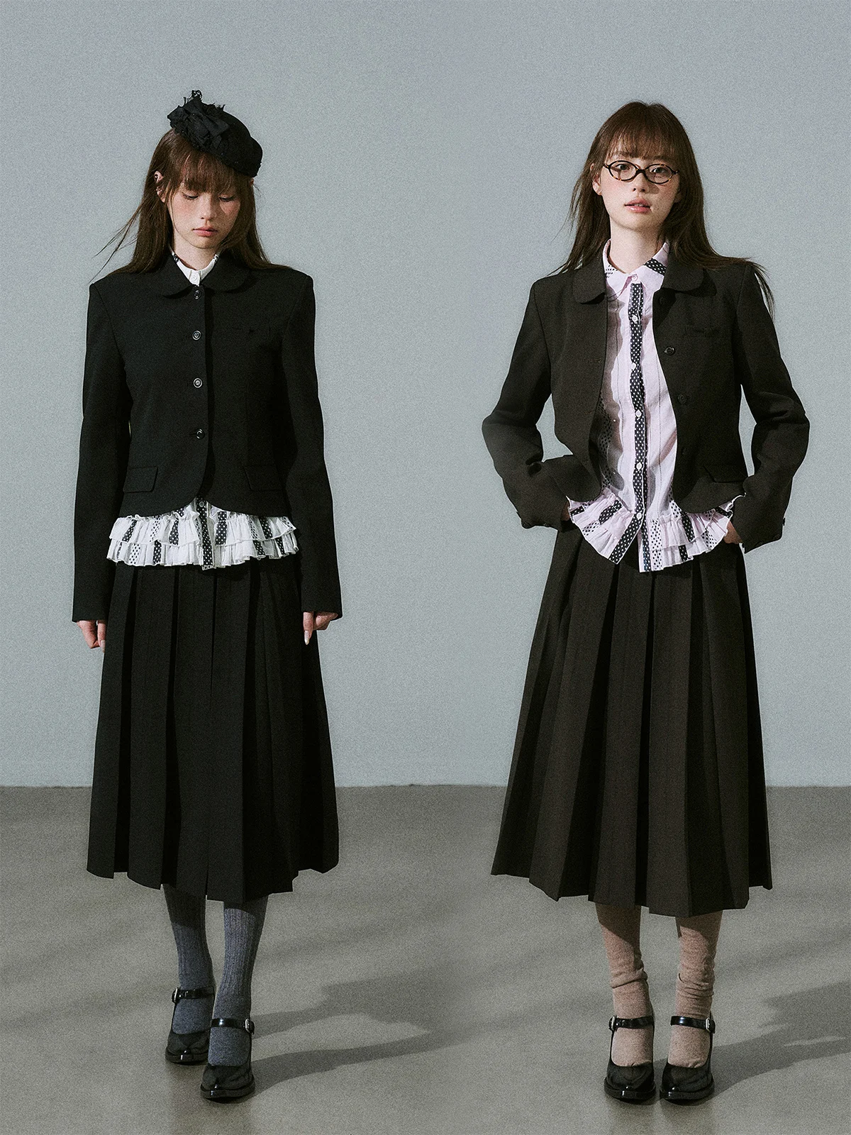 

Новинка! Комплект: винтажная японская юбка-плиссе с высокой талией и топ для девочек, корректирующий силуэт, длинный, черно-коричневый, в стиле Lost Forest Faion