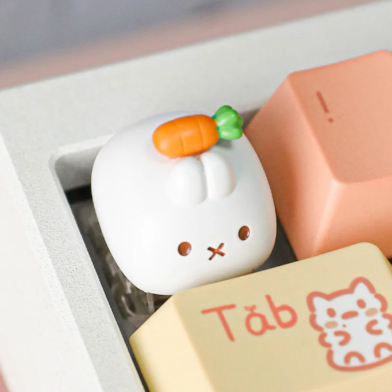 오리지널 토끼 당근 애니메이션 맞춤형 창의적 아트 커스텀 키캡 Esc 3D 레진 키캡 소녀 애니메이션 주변기기 선물