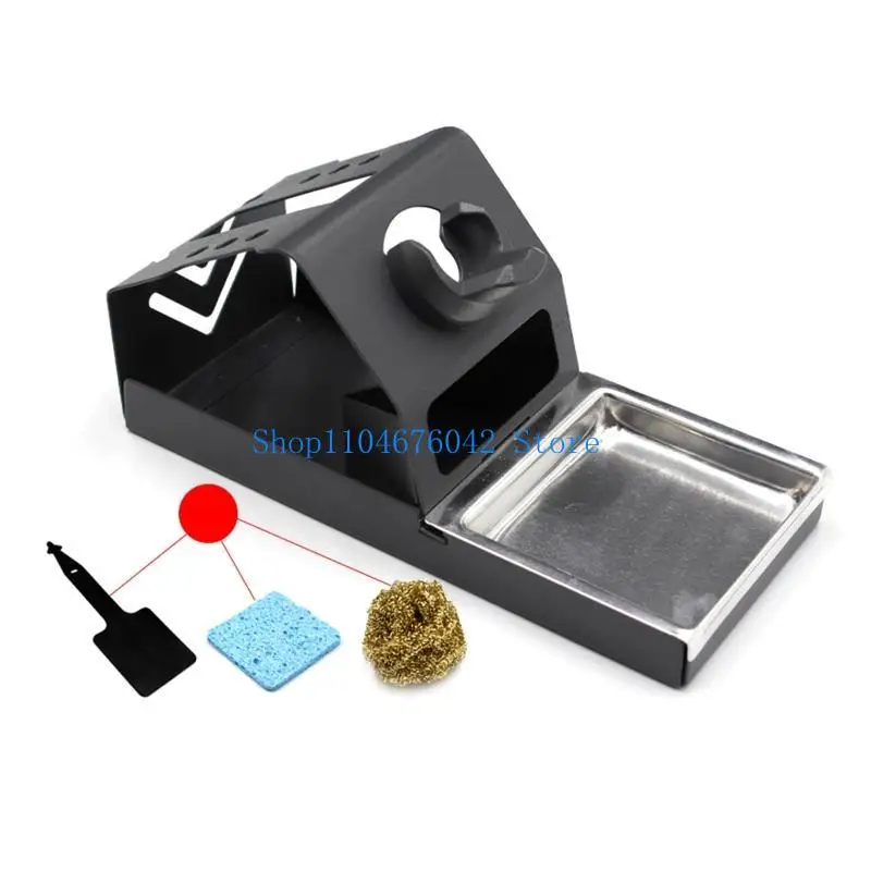 

5asd подставка для паяльника, прочный держатель для паяльника, металлическое основание с чистящей губкой/изоляционной катушкой