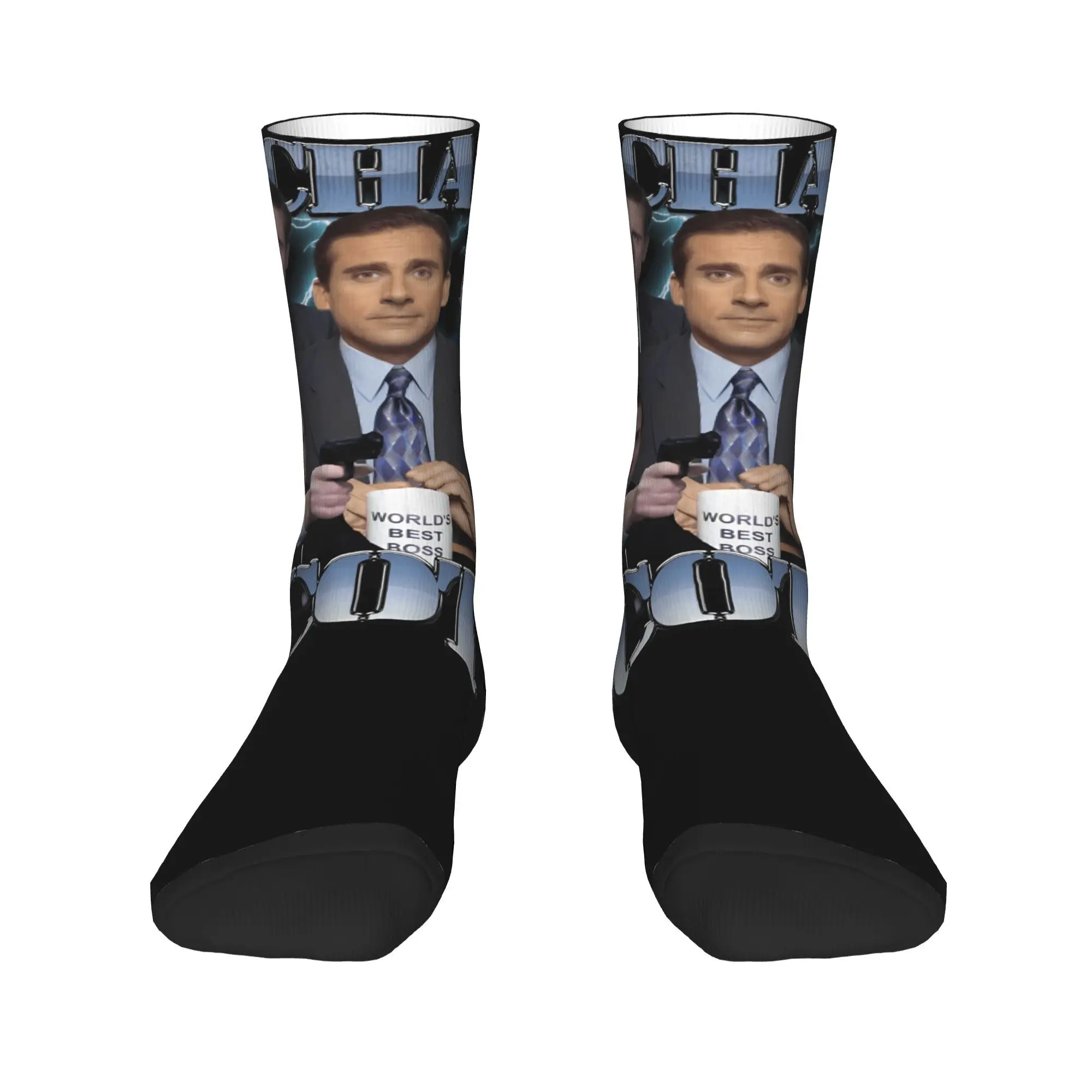 Michael S-Scotts The Offices Socks  Vintage Stockings Men's Quality Climbing Socks Winter Graphic Anti Skid Socks