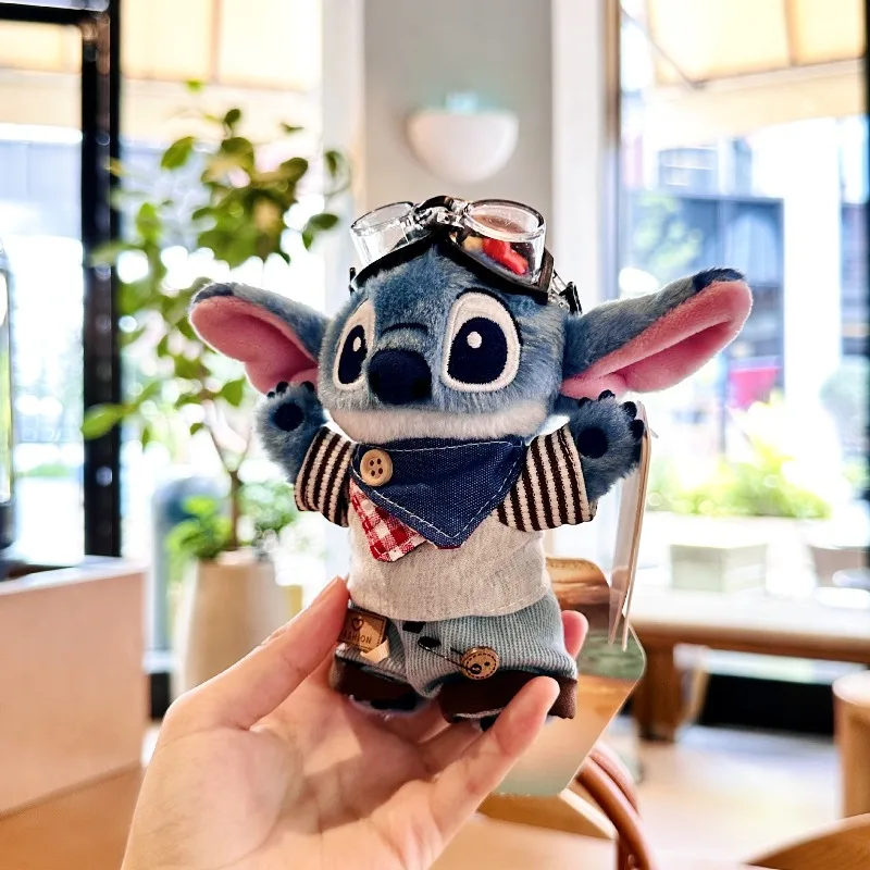 2025년 신상 귀여운 스티치 플러시 인형 만화 백팩 펜던트 키체인 자동차 키 액세서리 어린이 창의적 축제 선물