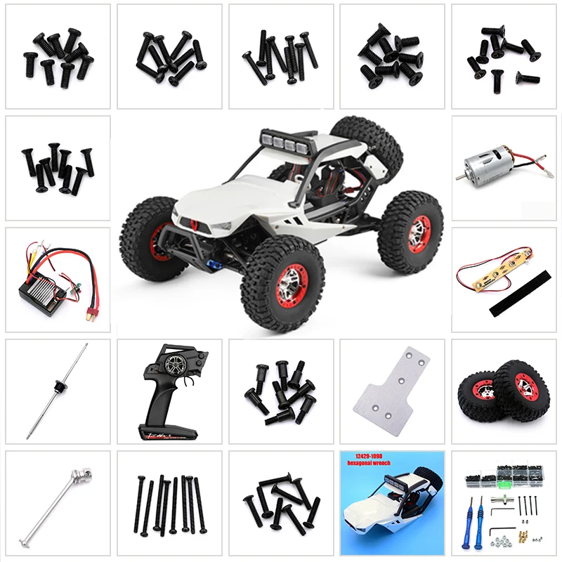 12429 Original Parts 0101-1098 Wltoys 12428 RC Car Spare Part Screw/Differential/Servo/Nut/Motor/Shell/Receiver/Remote Control