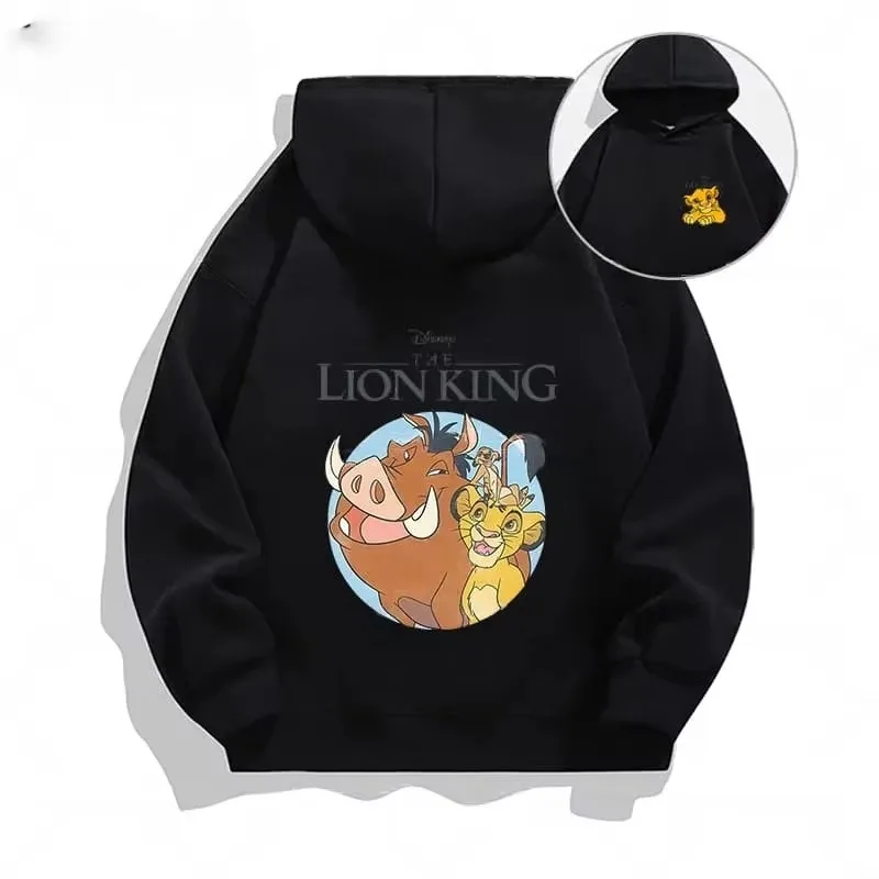 

Осенне-зимняя двусторонняя мужская теплая толстовка с капюшоном с принтом «Король Лев» и длинным рукавом в повседневном стиле