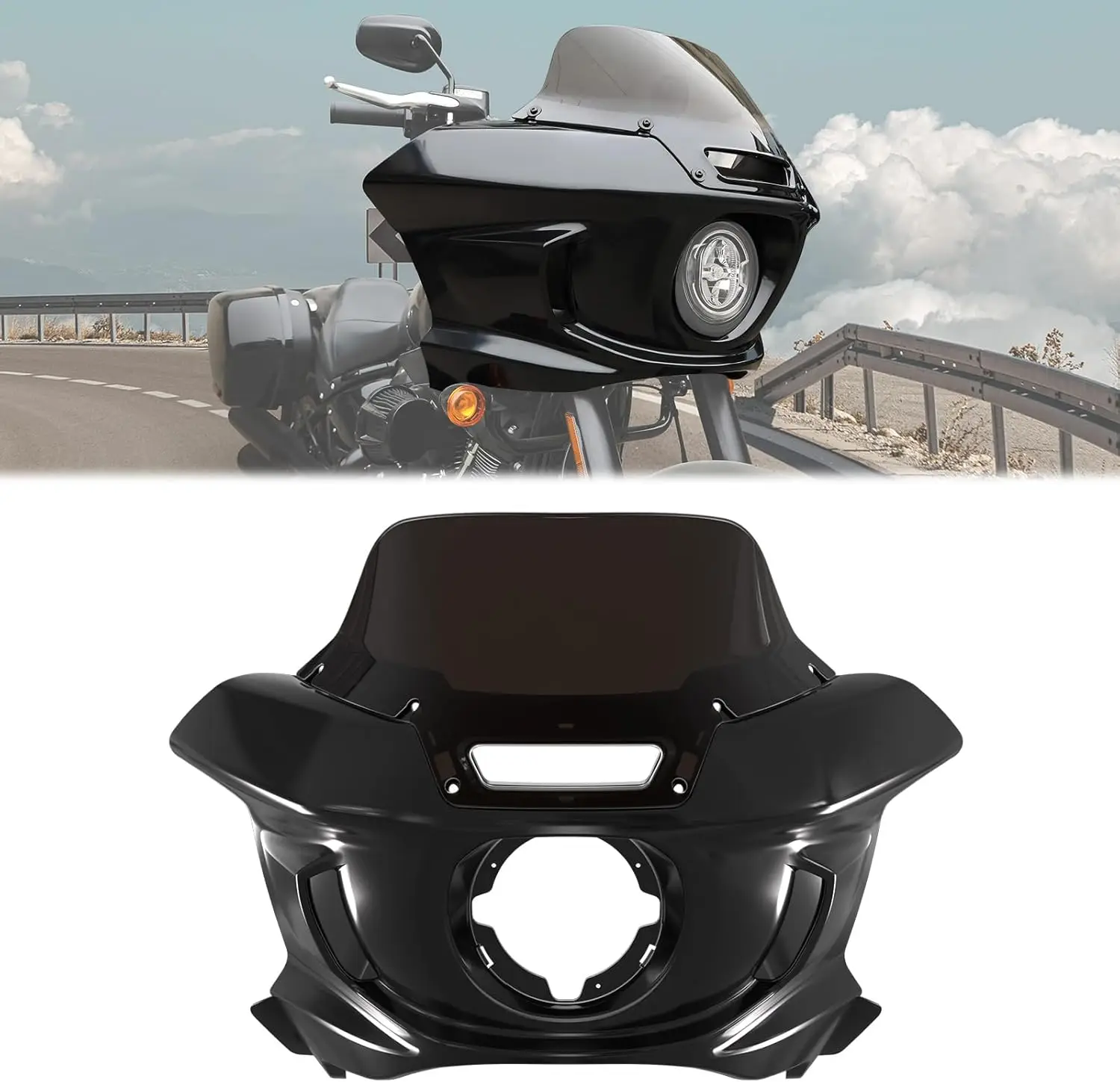 

Обтекатель передней фары + лобовое стекло 7 дюймов для Low Rider, верхний внешний обтекатель мотоцикла с комплектом крепления кронштейна + дымчатый 7-дюймовый ветер