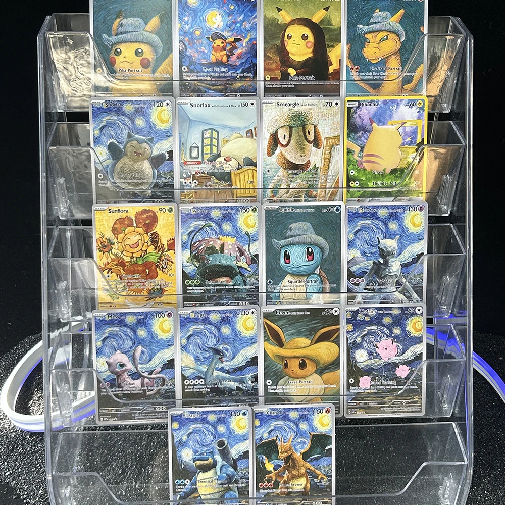 DIY PTCG Starry Night Collection Cards Van Gogh Museum Charizard Card PTCG Self Made Cartoon Anime Game Collection Cards Gift