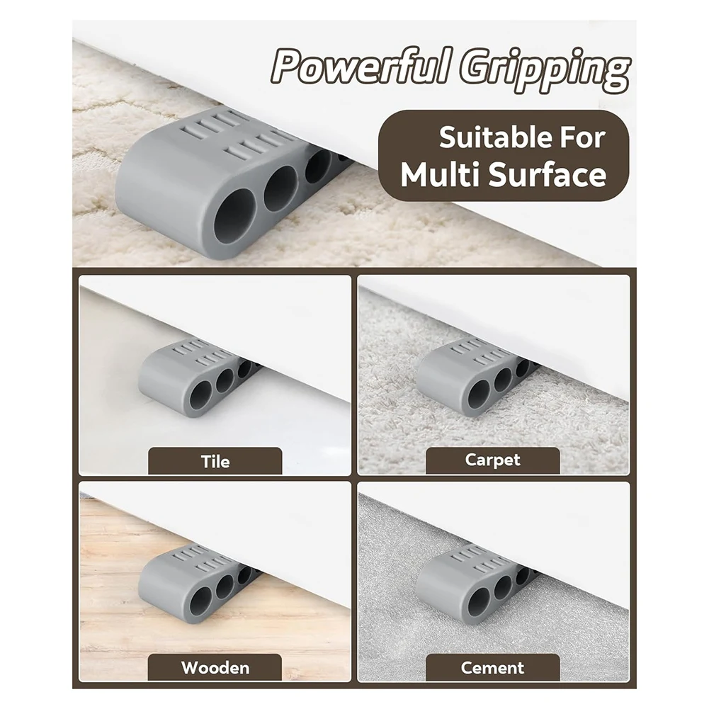 ABFW 3Pack Door Stops for Bottom of Door, Rubber Door Stopper Wedge with Holder, Door Holder to Keep Door Open