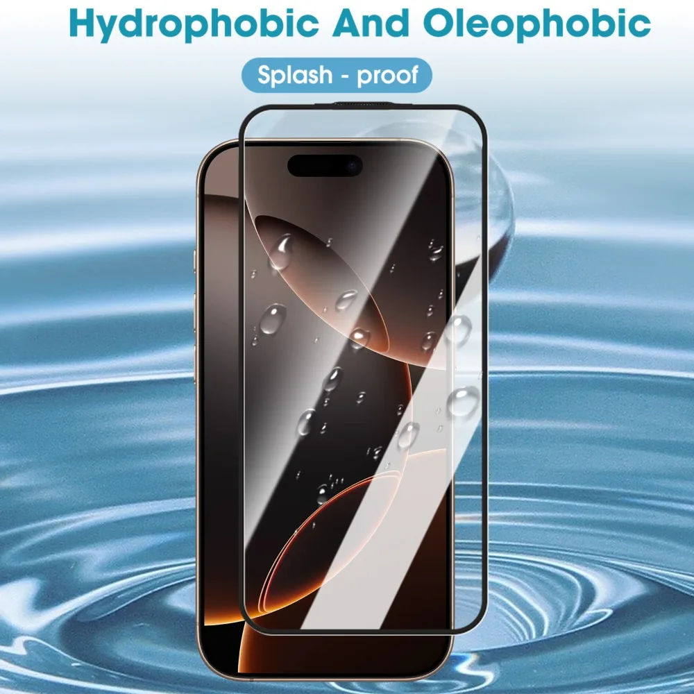 3 قطعة واقيات شاشة من الزجاج المقوى عالي الدقة لهاتف iPhone 17 16 Pro Max/17 Pro/17 Air 16 Plus تركيب مقاوم للخدش والغبار