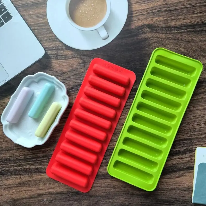 Silicone Long Strip Ice Cube Mold Non-Stick For Chocolate Jelly Biscuit DIY Baking Ice Cream Bar Tray Kitchen Tool 10 Grids view 3