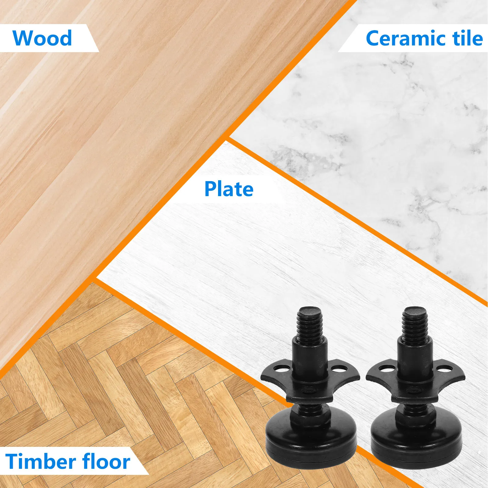 Adjustable Furniture Leveling Feet Screw On Leveler Legs for Cabinets Workbenches Tables and Restaurant Equipment
