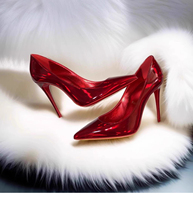 Glossy Red Pointed Toe Patent Leather High Heel Pumps Women Sexy Elegant Stiletto Heel Slip on Cm Luxury Party Dress Shoes