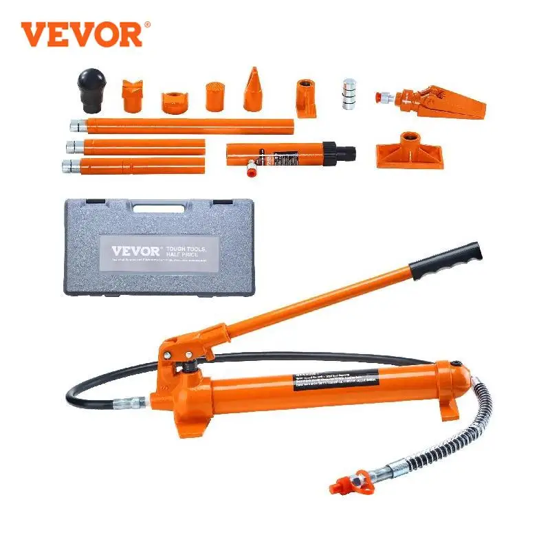 VEVOR 12 Ton Porta Power Kit Portable Hydraulic Jack with Oil Hose Auto Body Frame Repair Kit with Storage Case for Car Repair