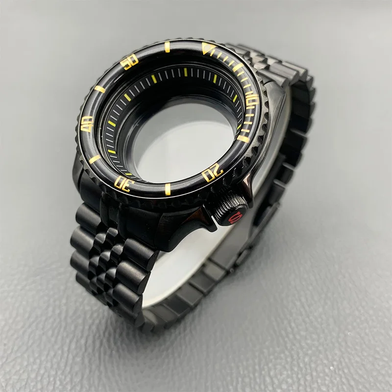 

41mm SKX007 SRPD Watch Case and Bracelet Sets Fit 7S 4R NH35 NH36 Movement Crown at 3.8 Men Watch Case and 22mm Watch Stap Kits