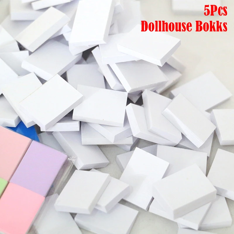 5Pcs 1:12 Dollhouse Miniature Books Mini Inside Flip Book Kids Pretend Play Toy Doll House Accessories