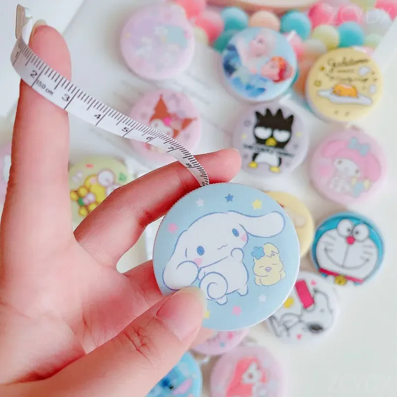 Sanrio Hello Kitty 1.5M Soft Tape Measure Cute Animation Portable Leather Soft Ruler Double Scale (CM/Inch) Office Measure Tool