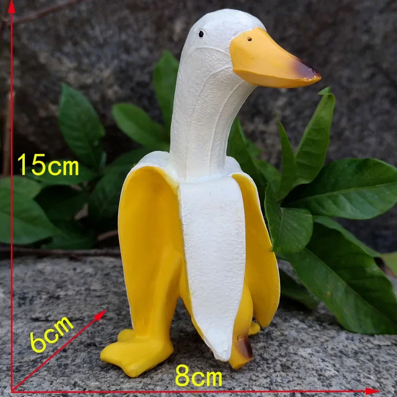 Banana Duck Creative Garden Decor Sculptures Yard Vintage Gardening Decor Art Whimsical Peeled Banana Duck Home Statues Crafts