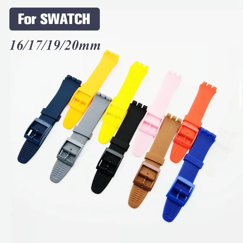 Silikon armband für Swatch-Uhren ersatz mit swq Silikon armband 17mm 19mm 20mm Drei-Augen-Serie Fashion Delivery Tool