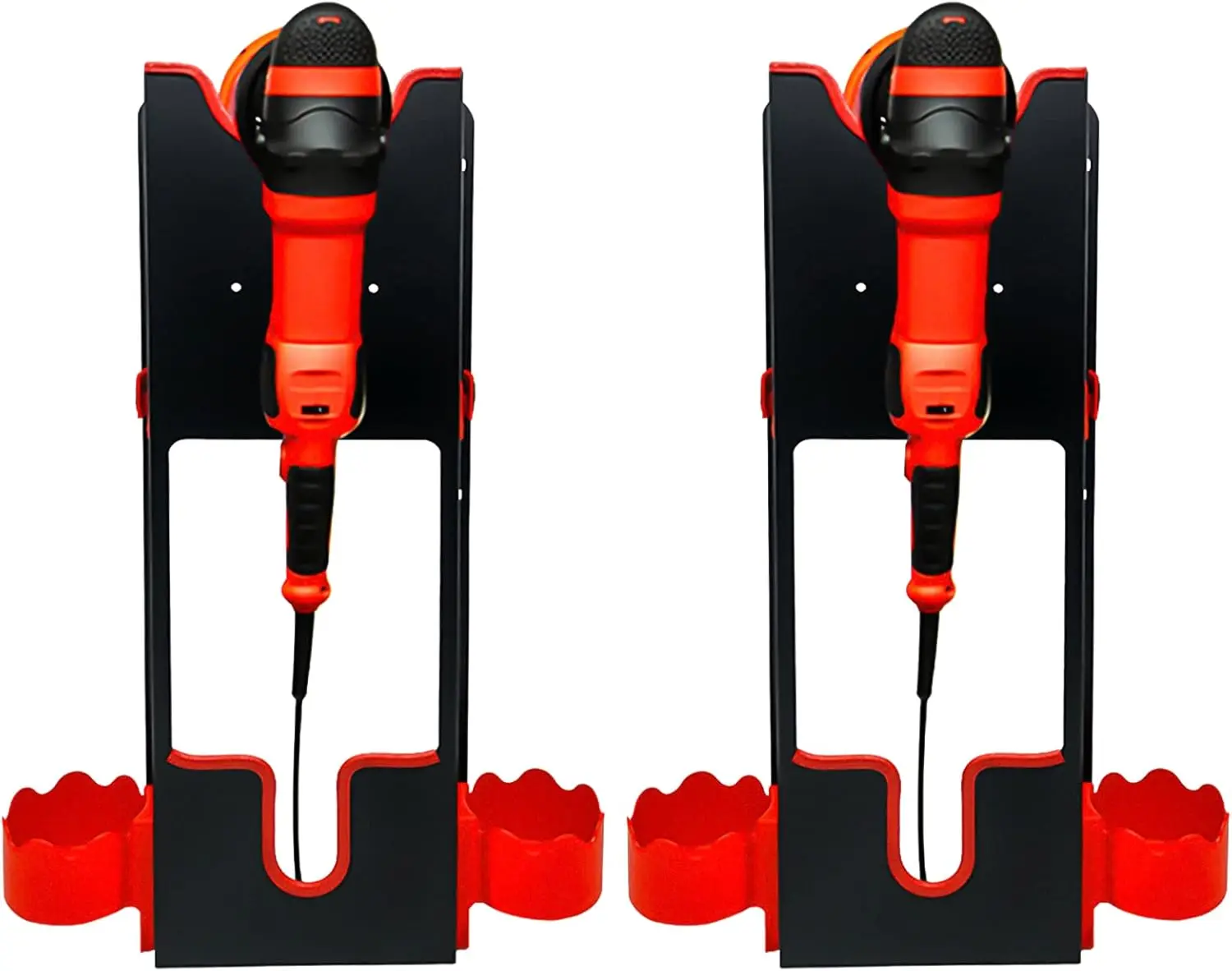 2 Set Wall Mount Polishing Holder for Car Detailing Buffer Rotary Polisher Storage Rack