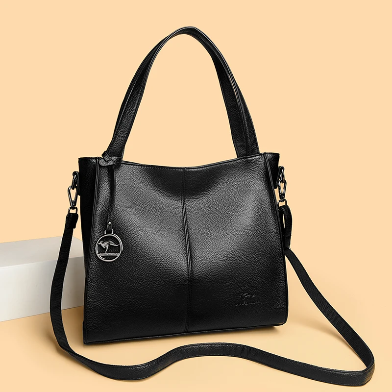 

Quality Women's Leather Top Handle Bags Female Shoulder Sac Tote Shopper Bag Bolsa Feminina Luxury Designer Handbags for Woman