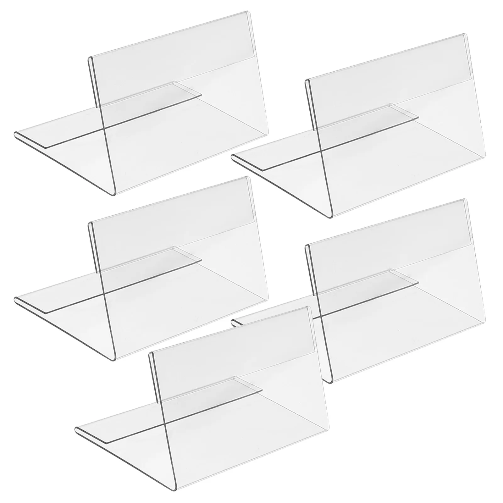 5Pcs Acrylic Guest Name Rack Clear Double Side Sign Display Holder Tent Style Conference Seat Identifier for Restaurants Offices