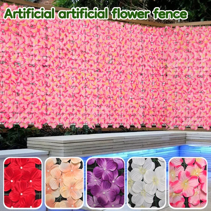 

Simulation Greenery Fence Decorative Flower Wall Balcony Patio Garden Decoration Fence Artificial Simulation Flower Fence