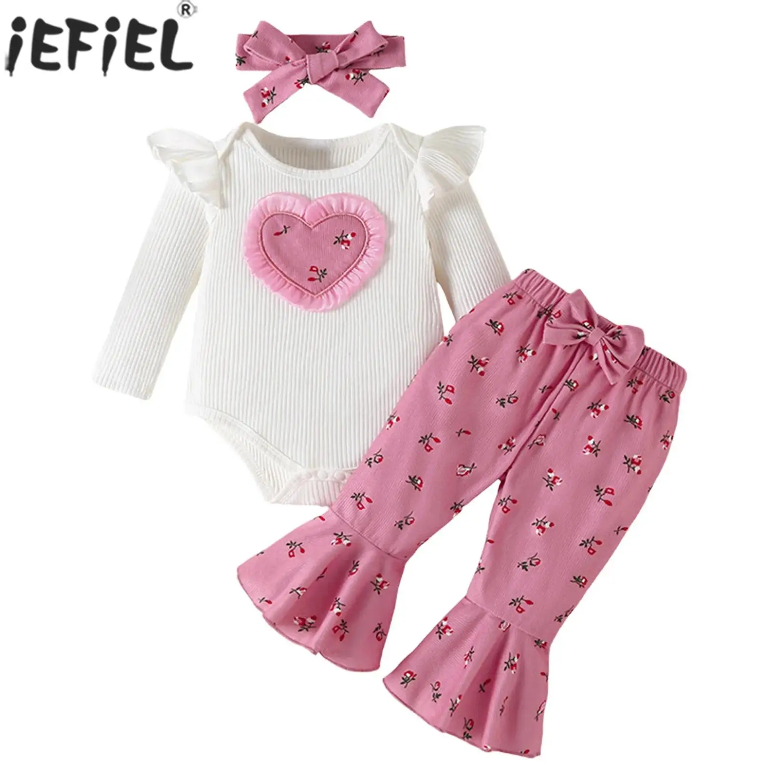 

Милый наряд для девочек на день рождения или праздник: комбинезон с длинным рукавом, пуговицами на паху, принтованными штанами и повязкой на голову для повседневной носки