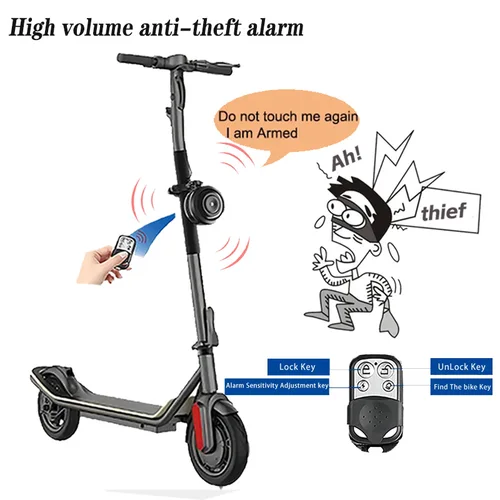 Imagen 2 del producto FEDOG bocina eléctrica para bicicleta alarma antirrobo súper ruidosa scooter MTB bicicleta de montaña alarma antirrobo impermeable carga USB