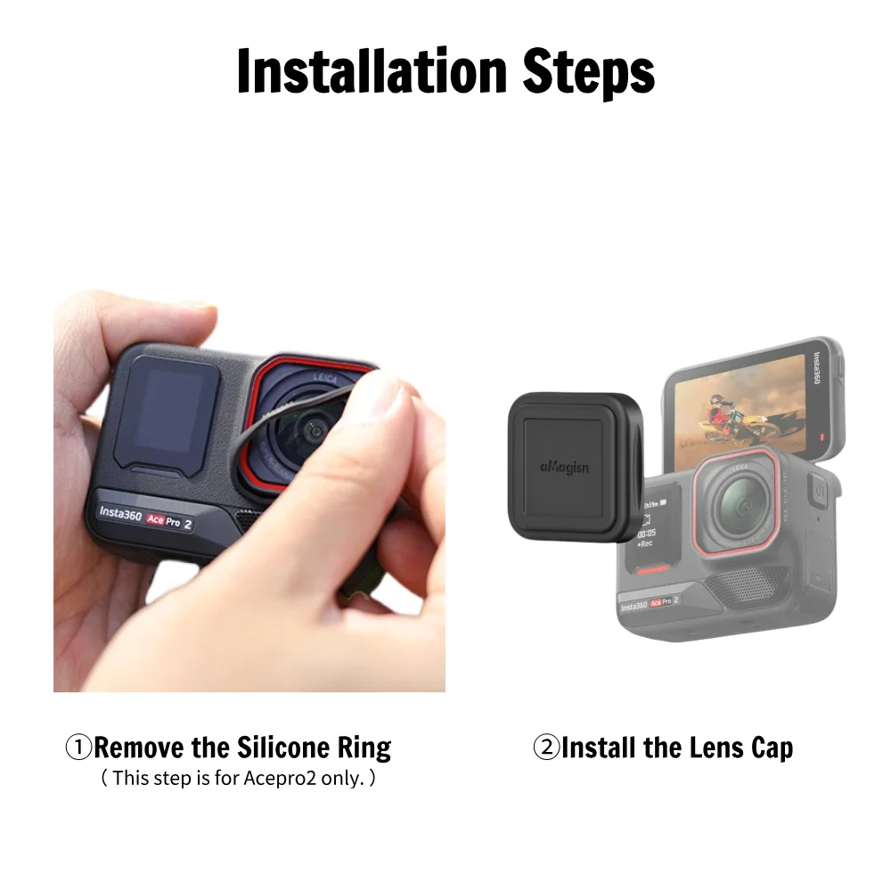 aMagisn Lens Cap for Insta360 Ace Pro 2 AcePro , Silicone ‌Lens Cover Lens Protector‌ for Insta 360 Protective Accessories