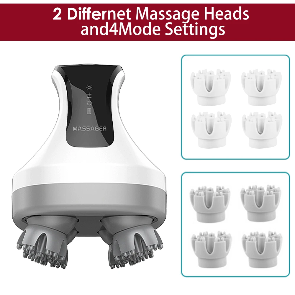 Electric Head Massage Antistress Relax Body Massagem Deep Tissue Wireless Scalp Massager Prevent Hair Loss Relieve Health Care