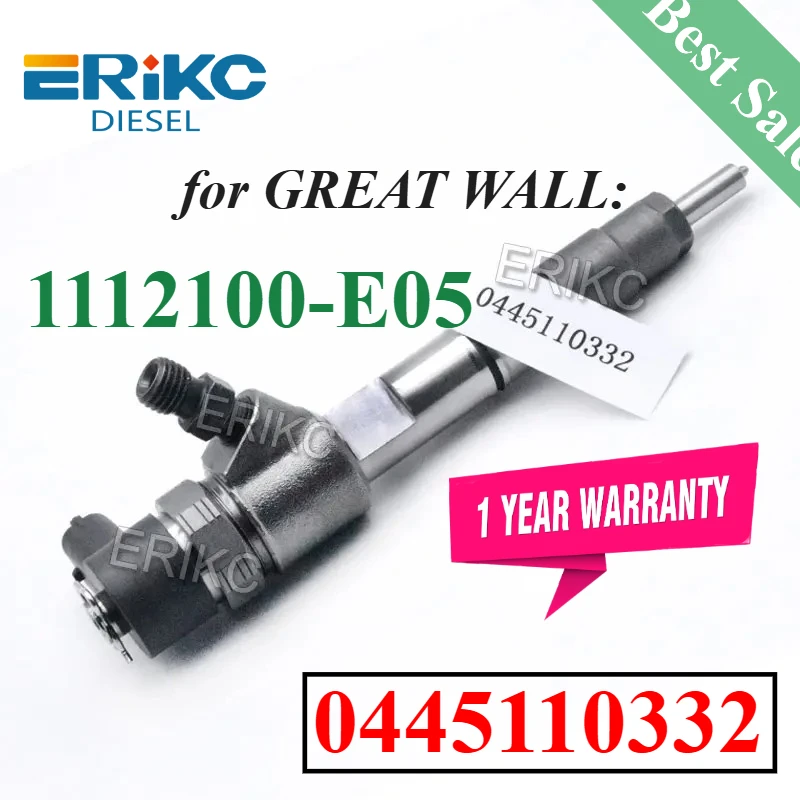 ERIKC 0445110332 (1112100-E05) حاقن قضيبي مشترك 0 445 110 332 حقن الوقود 0445 110 332 للجدار العظيم 4cyl._2.8L TCL #1