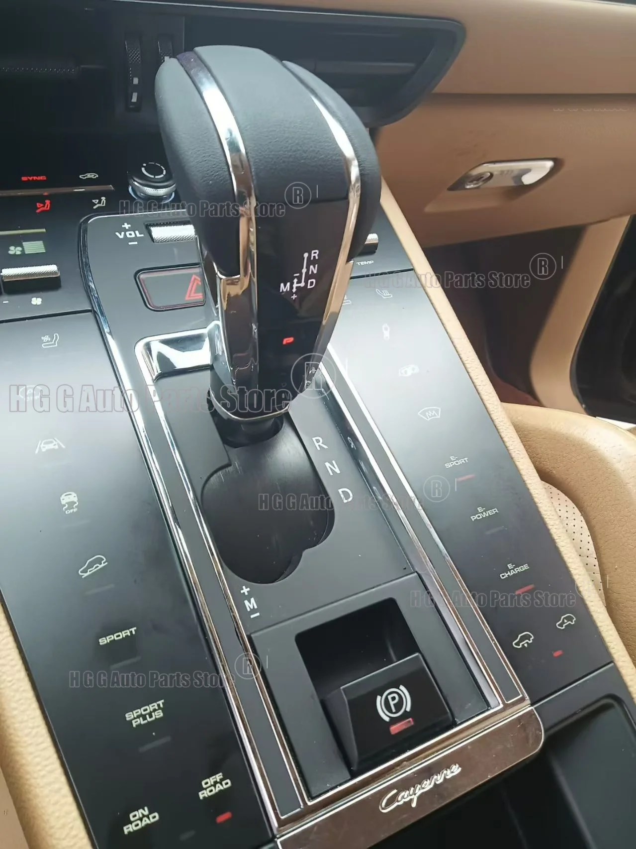 Leather Interior Shifter Gear Shift Knob Lever Kit For Porsche Cayenne 2011-2017 illuminated transmission button handle