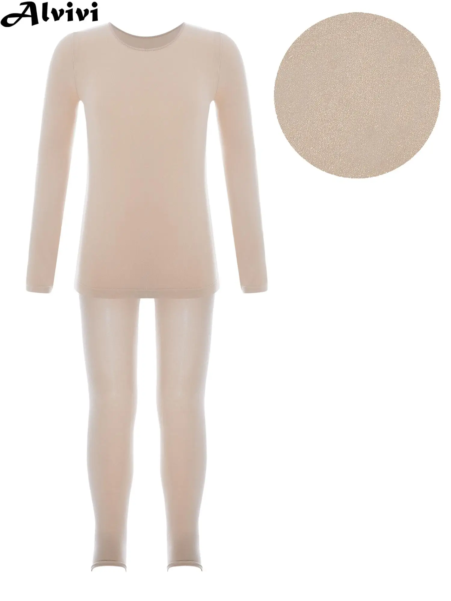 

Kids Girls Ballet Gymnastics Warm-up Outfit Fleece Thermal Underwear Top Pantyhose Leggings Skating Dance Class Yoga Costume