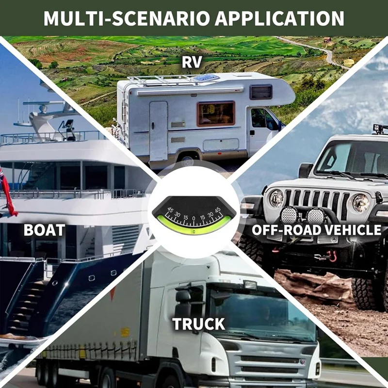 Medidor de nivel para vehículo camión RV, medidor de nivel de remolque, inclinómetro con alta definición, medidor inclinómetro 2PCS-N26R