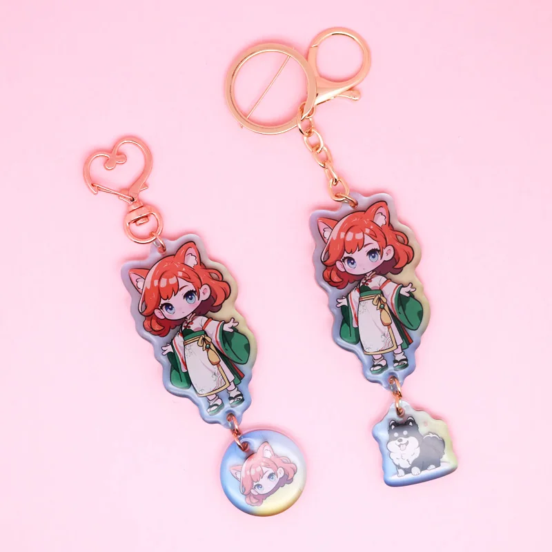 

Custom Pet Keychains Cartoon Llavero Key Chain Photo Customized Anime Charms Clear Acrylic Personalized Designer Keychains Gift