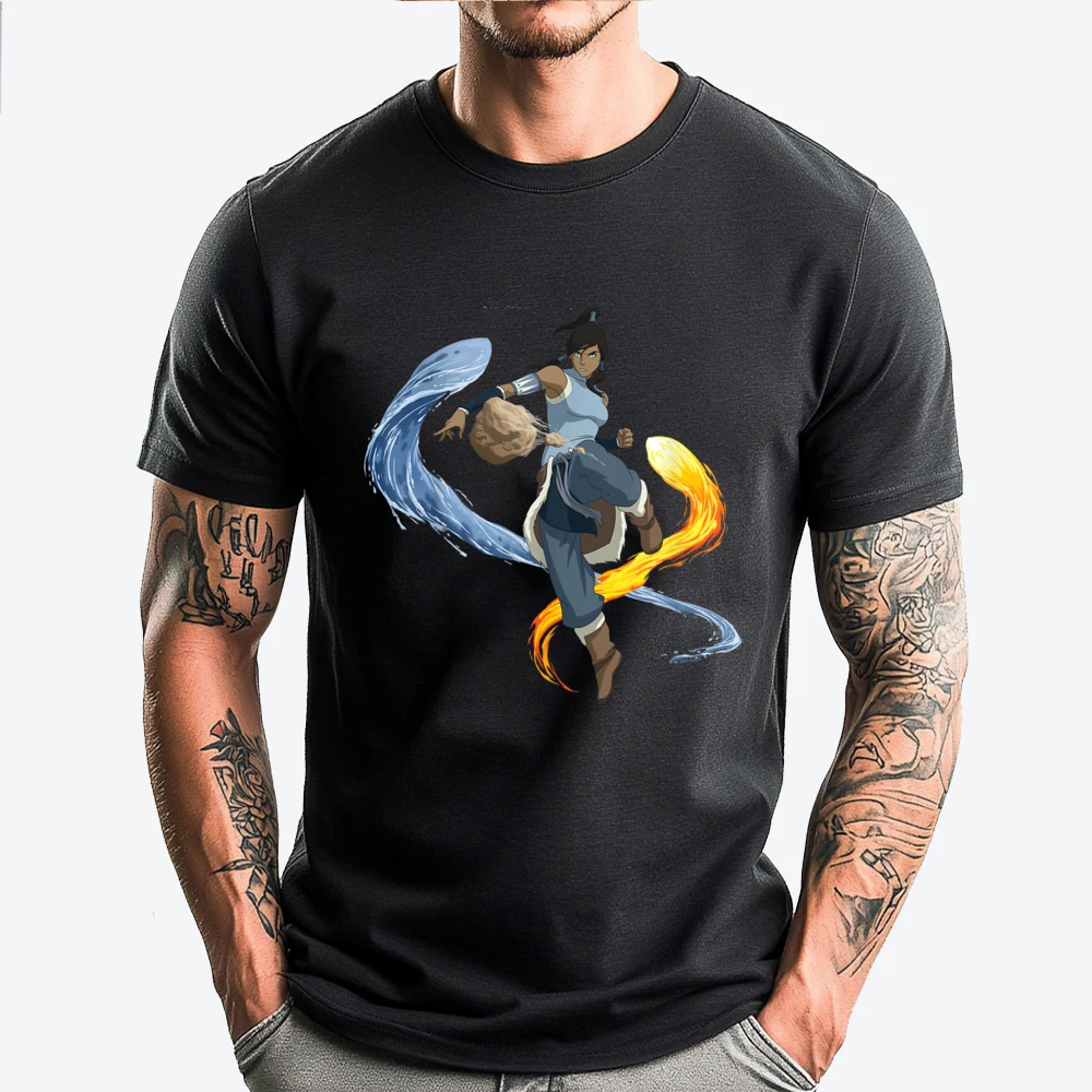 

The Legend Of Korra Bending Water Fire And Earth Christian Tshirt Men Oversized T Shirt Vegan