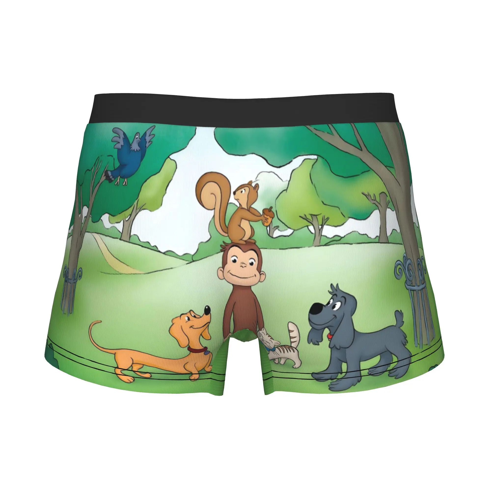 Adventure C-Curious G-Georges Boxers Shorts Men Cartoon Monkey Briefs Underwear Novelty Underpants