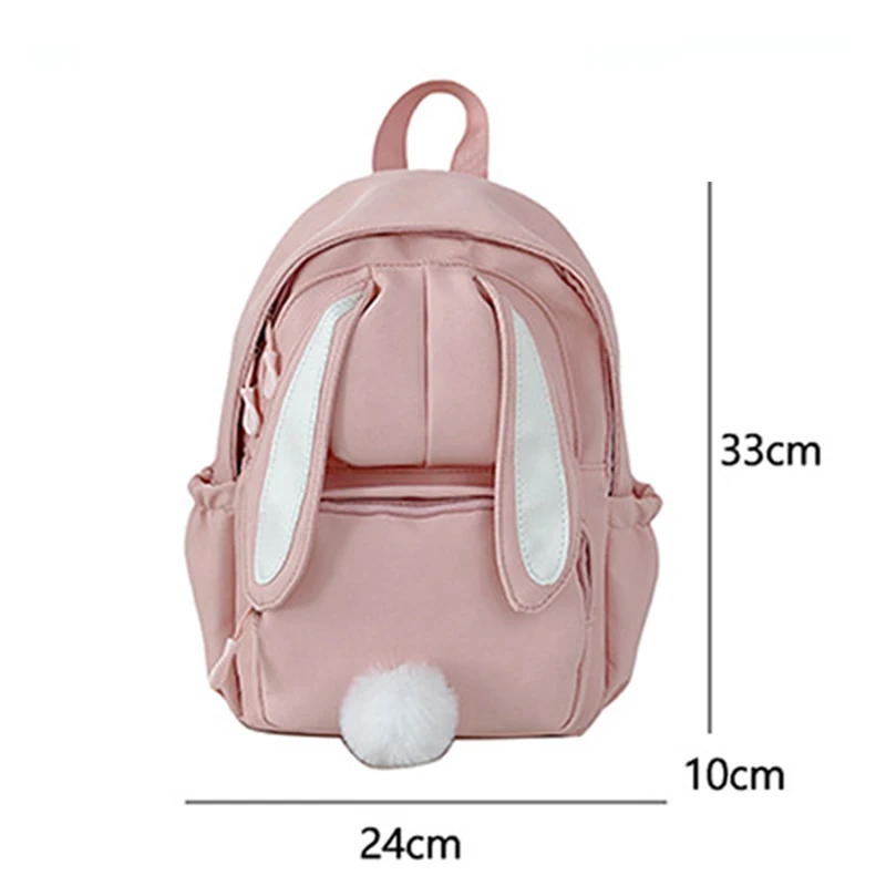Cute Bunny Backpack for Girls Rabbit Ear Rucksack Large Capacity School Daypack Casual Schoolbag Laptop Backpacks Travel Bag