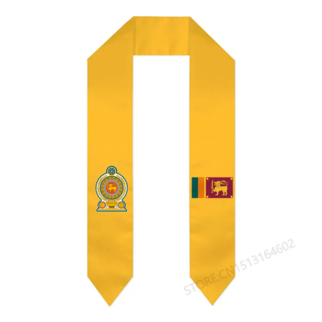 Custom Name Or Logo Sri Lanka Flag Scarf Graduation Stole Sash International Study Abroad Class of 2023 Shawl