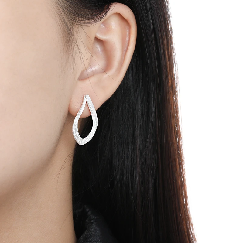 Modules-Boucles d'oreilles à tige Bergame rayées pour femmes, Argent regardé S925, Design de niche, Joaillerie fine, Mode élégante, Boucles d'oreilles originales