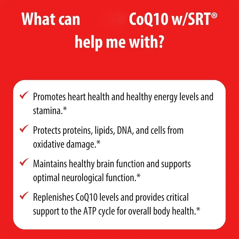 CoQ10 W/SRT， Adopting Continuous Release Technology, Antioxidant Support, 60 Capsules