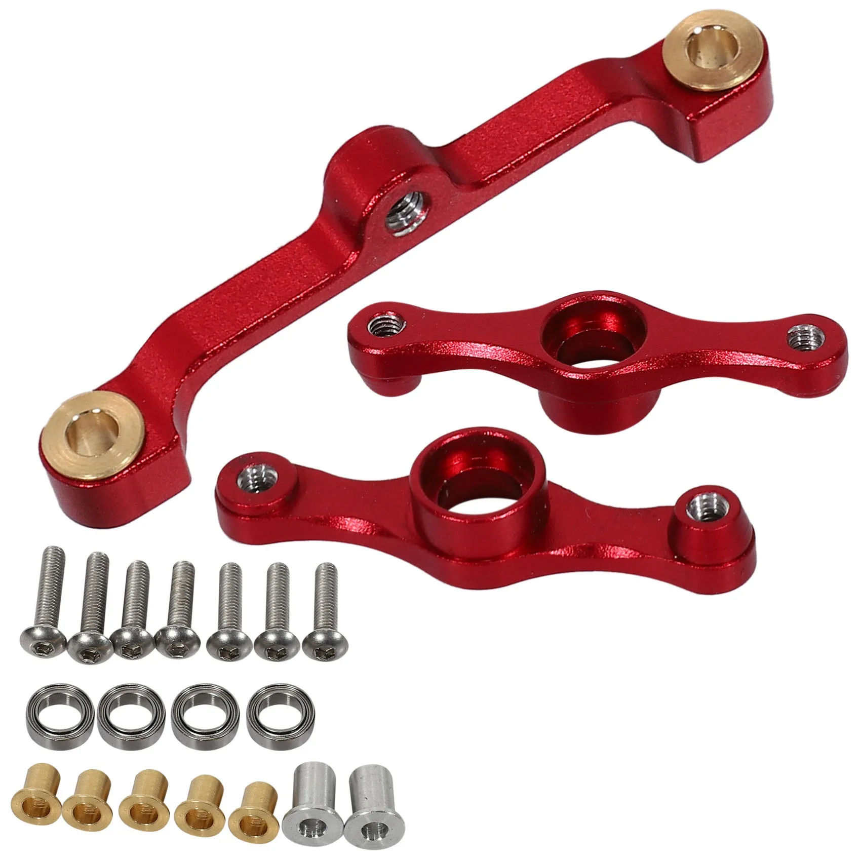 Aluminum Alloy Steering Link Set for Tamiya TT01 TT01E TT01D TT01ED TT-01 Tyep-E 54058 53864 Upgrade Parts,Red