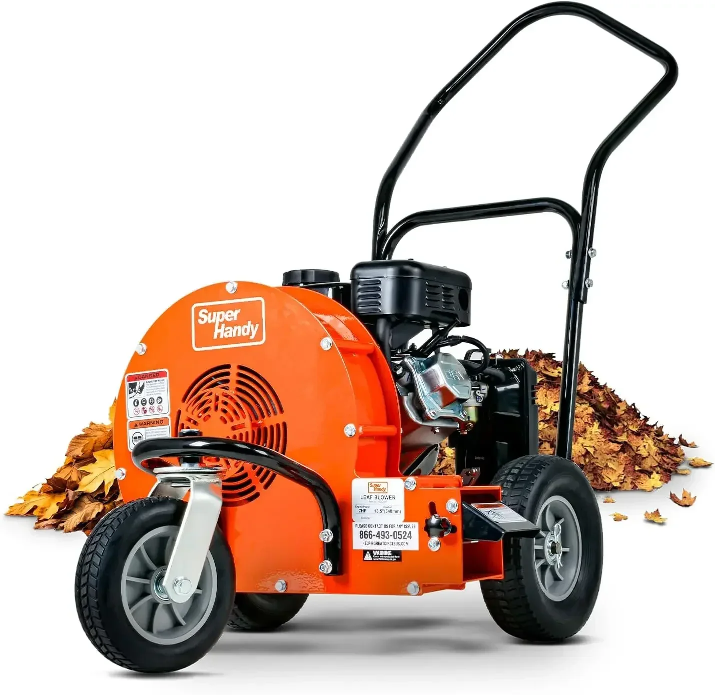 Walk Behind Leaf Blower Wheeled Manual-Propelled 7HP 212cc 4 Stroke Wind Force of 200 MPH / 2000 CFM at 3600RPM