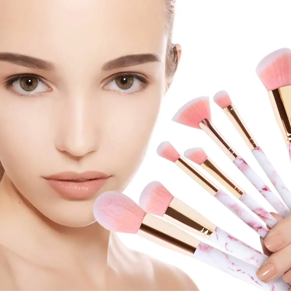 Makeup Brushes Professional 12Pcs Pink Marble Makeup Brush Set with Foundation Concealer Blush Eyeshadow Make Up Brushes Beauty